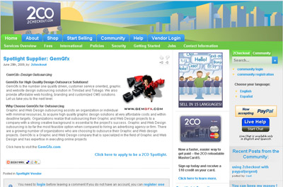 GemGfx Spotlight Feature on 2Checkout.