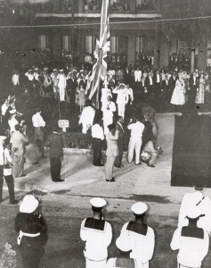 Ceremony of replacing the Union Jack with Trinidad and Tobago Flag Ceremony of replacing the Union Jack with Trinidad and Tobago Flag. August 31st 1962