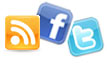 RSS Feed, Facebook and Twitter