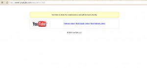 YouTube "Down for Maintenance" greeting